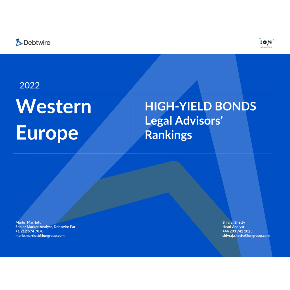 Western Europe High-Yield Bonds Legal Advisors’ Rankings 2022