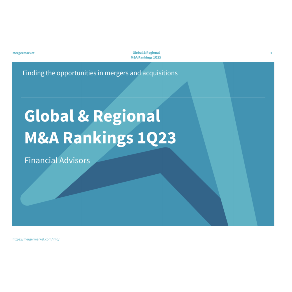 Global & Regional M&A Financial Advisory Rankings: 1Q23