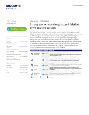 Insurance – Uzbekistan: Strong economy and regulatory initiatives drive positive outlook