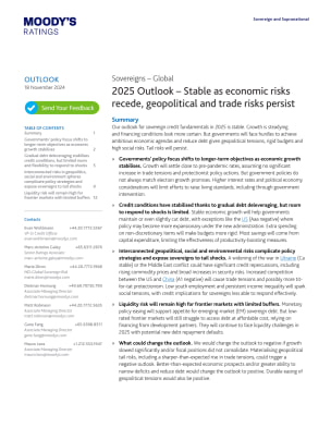 Sovereigns – Global: 2025 Outlook – Stable as economic risks recede ...