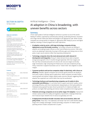 [Artificial Intelligence – China] AI adoption in China is broadening, with uneven benefits across sectors