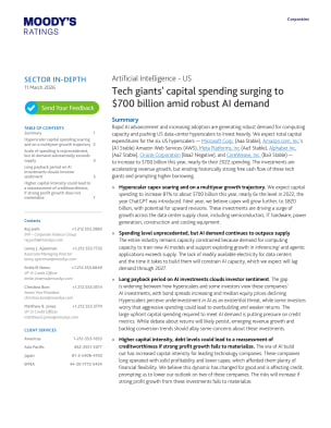 Tech giants' capital spending surging to $700 billion amid robust AI demand