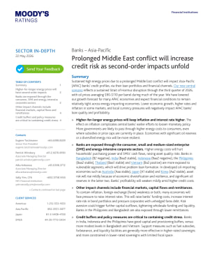 Banks – Asia-Pacific: Prolonged Middle East conflict will increase credit risk as second-order impacts unfold