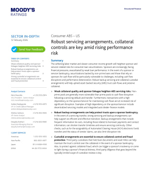 Robust servicing arrangements, collateral controls are key amid rising performance risk