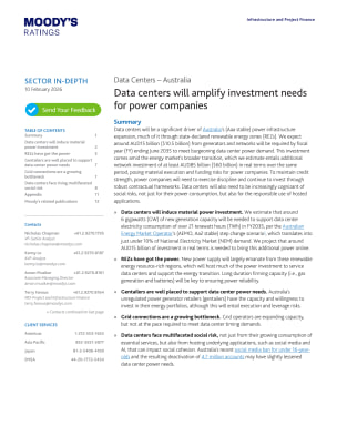 Data centers will amplify investment needs for power companies