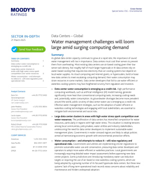 Water management challenges will loom large amid surging computing demand
