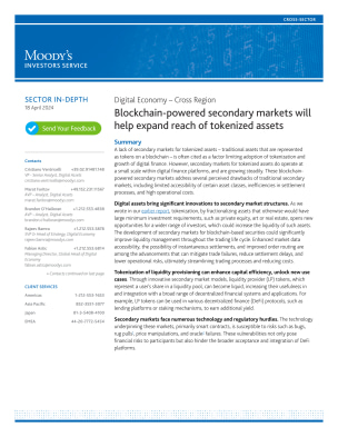 Sector in-depth | Digital Economy – Cross Region |Blockchain-powered secondary markets will help expand reach of tokenized assets | 18 April 2024