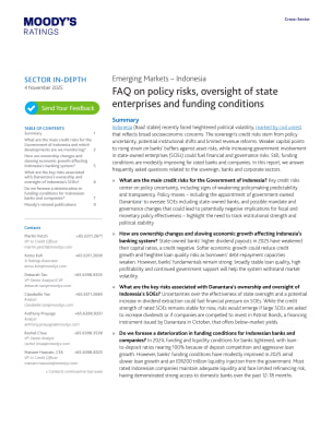 FAQ on policy risks, oversight of state enterprises and funding conditions
