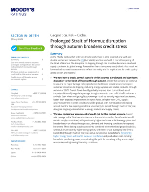 [Geopolitical Risk – Global] Prolonged Strait of Hormuz disruption through autumn broadens credit stress