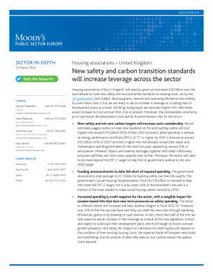 Housing associations – United Kingdom: New safety and carbon transition standards will increase leverage across the sector