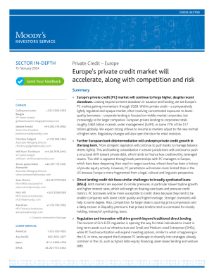 Europe's private credit market will accelerate, along with competition and risk