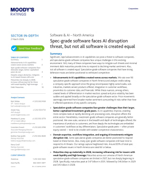 Spec-grade software faces AI disruption threat, but not all software is created equal