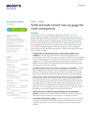 Tariffs – Global - Tariffs and trade turmoil: how we gauge the credit consequences