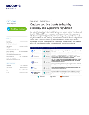 Insurance – Kazakhstan: Outlook positive thanks to healthy economy and supportive regulation