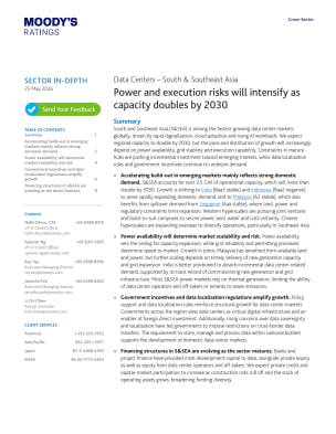 Data Centers – South & Southeast Asia | Power and execution risks will intensify as capacity doubles by 2030