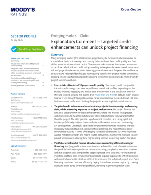 Emerging Markets – Global | Explanatory Comment – Targeted credit enhancements can unlock project financing