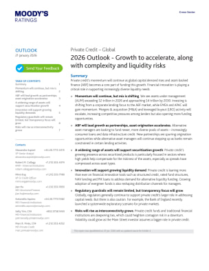 OUTLOOK | Private Credit – Global | 2026 Outlook - Growth to accelerate ...