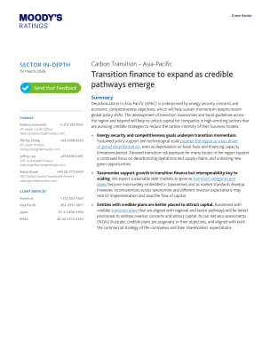 Carbon Transition – Asia-Pacific – Transition finance to expand as credible pathways emerge, 19 March 2026