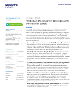 Sovereigns – Global - Middle East shock will test sovereigns with limited credit buffers, 7 Apr 2026