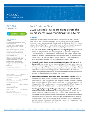 2023 Outlook - Risks are rising across the credit spectrum as ...