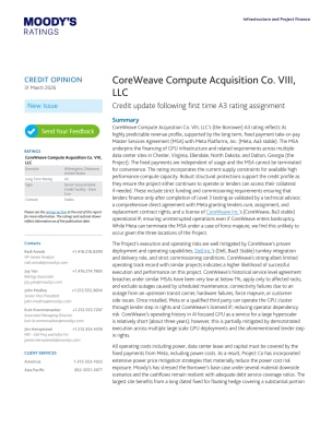 CoreWeave Compute Acquisition Co. VIII, LLC - Credit update following first time A3 rating assignment