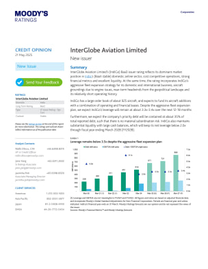 Credit Opinion: New Isssuer - InterGlobe Aviation Limited, 21 May 2025
