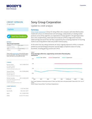 Sony Group Corporation: Update to credit analysis