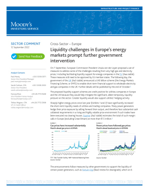Cross-Sector - Europe Liquidity challenges in Europe's energy markets prompt further government intervention