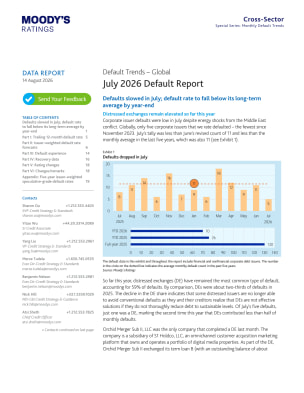 Default Trends – Global – July 2026 Default Report, 14 Aug 2026