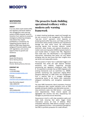 The proactive bank: Building operational resiliency with a modern early warning framework