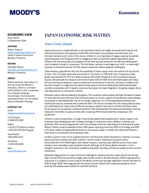 Japanese Economic Risk Matrix | Moody's Events