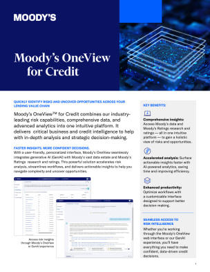 Moody's OneView for Credit