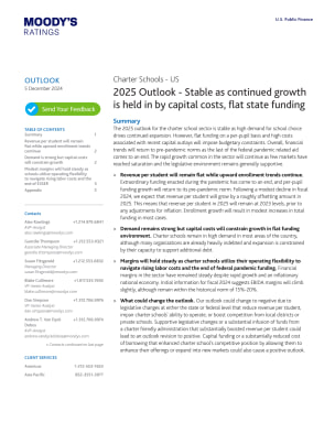 2025 Outlook - Stable as continued growth is held in by capital costs, flat state funding