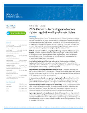Cyber Risk – Global 2024 Outlook - technological advances, tighter regulation will push costs higher
