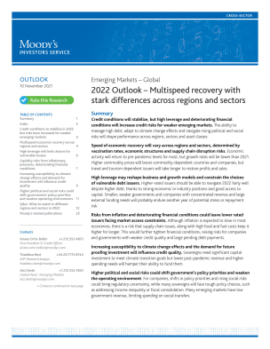 Emerging Markets – Global 2022 Outlook – Multispeed recovery with stark differences across regions and sectors