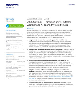 2026 Sustainable Finance Outlook - Transition shifts, extreme weather and AI boom drive credit risks | 13 Jan 2026