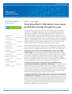 Most diversified G-SIBs deliver more robust, predictable earnings through the cycle