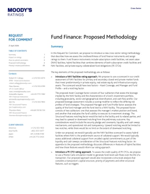Fund Finance: Proposed Methodology