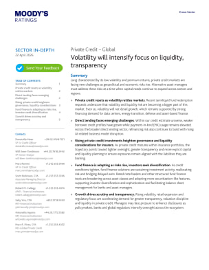 Private Credit - Global - Volatility will intensify focus on liquidity, transparency