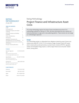 [Rating Methodology] Project Finance and Infrastructure Asset CLOs