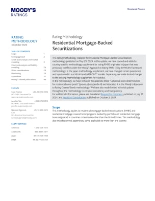 Rating Methodology: Residential Mortgage-Backed Securitizations
