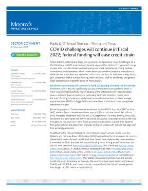 COVID challenges will continue in fiscal 2022; federal funding will ease credit strain