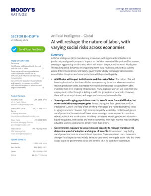 AI will reshape the nature of labor, with varying social risks across economies | 24 Feb 2026