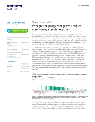 Immigration policy changes will reduce enrollment, a credit negative