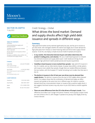 Credit Strategy – Global - What drives the bond market: Demand and supply shocks affect high yield debt issuance and spreads in different ways