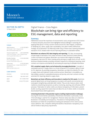 Sector in-depth | Digital Finance – Cross Region | Blockchain can bring rigor and efficiency to ESG management, data and reporting | 12 March 2024