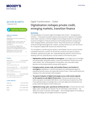 Digitalization reshapes private credit, emerging markets, transition finance