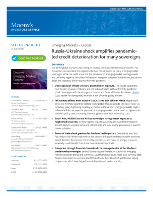 Russia-Ukraine shock amplifies pandemic-led credit deterioration for many sovereigns