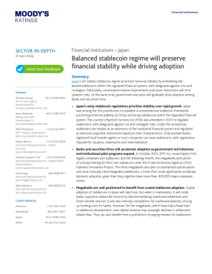 Financial Institutions – Japan – Balanced stablecoin regime will preserve financial stability while driving adoption, 21 April 2026