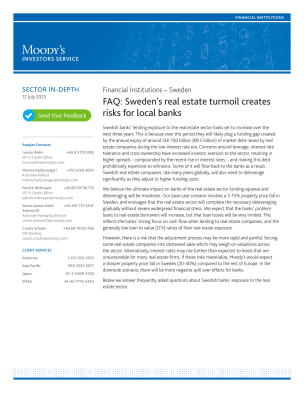 Financial Institutions - Sweden FAQ: Sweden's real estate turmoil creates risks for local banks